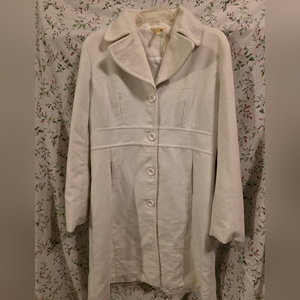 Krafty White Wool Women's Coat L